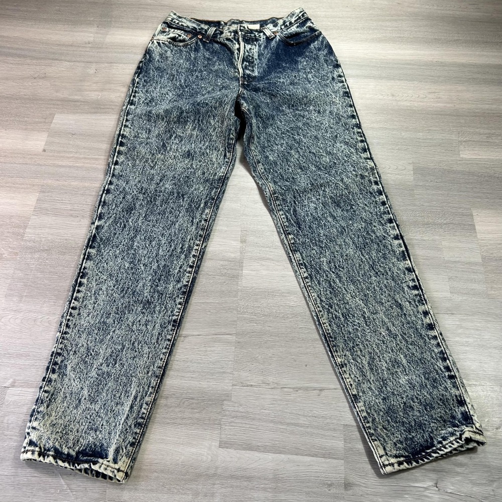 VINTAGE Levis 501 Jeans Womens 13 Blue Acid Wash High Rise Denim USA